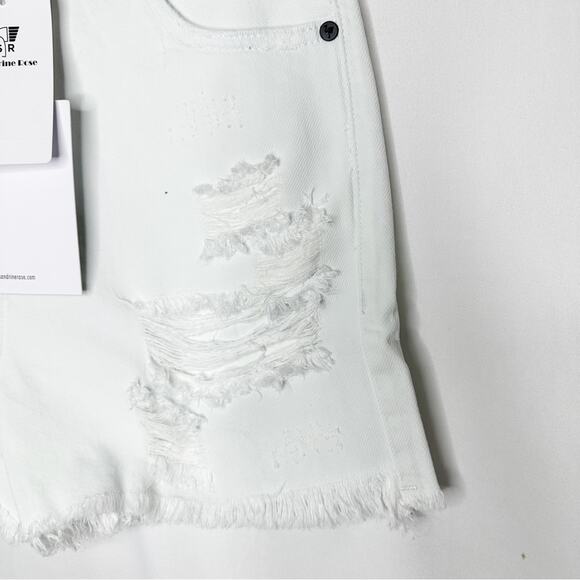 SANDRINE ROSE White Raw Hem Short Shorts NWT in Size 24 - Picture 6 of 8